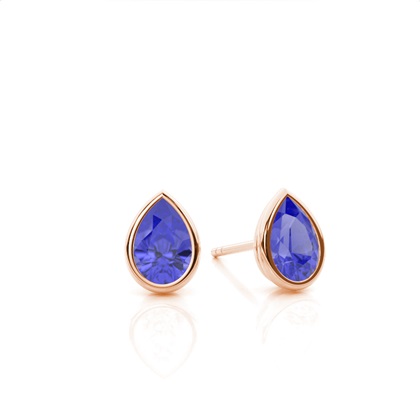 Bezel Setting Tanzanite Stud Earrings