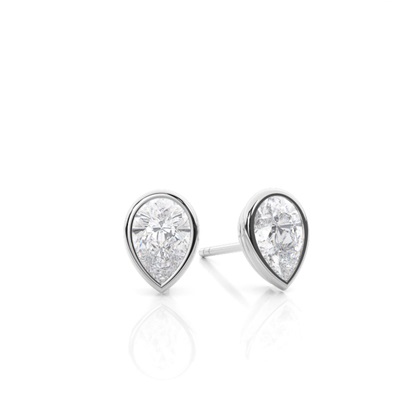 Bezel Setting Moissanite Stud Earrings