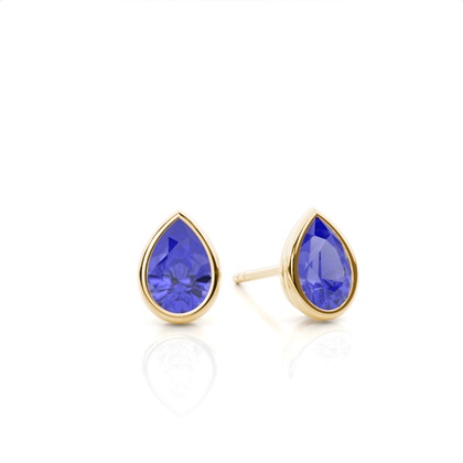 Bezel Setting Tanzanite Stud Earrings