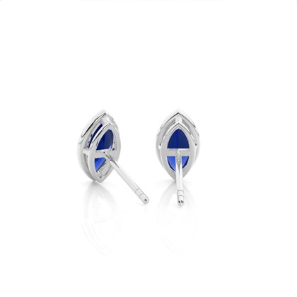 Blaue Saphir-Ohrstecker in Zargenfassung