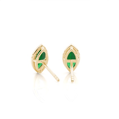 Smaragd-Ohrstecker in Zargenfassung