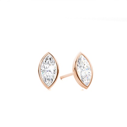 Bezel Setting Diamond Stud Earrings