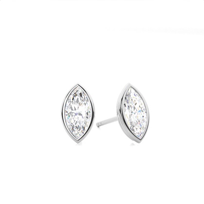Bezel Setting Diamond Stud Earrings