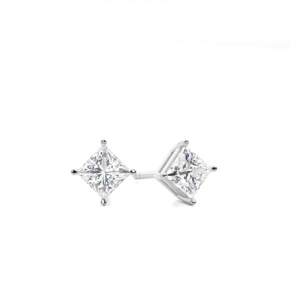 Princess Cut Diamond Earrings 