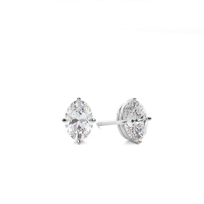 Oval Diamond Earrings