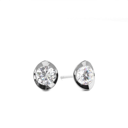 Bezel Setting Diamond Stud Earrings