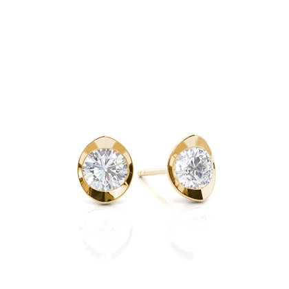 Bezel Setting Moissanite Stud Earrings