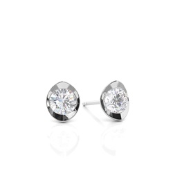 Bezel Setting Moissanite Stud Earrings