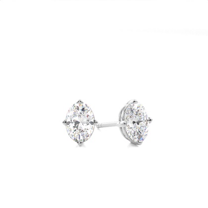 Oval Diamond Earrings