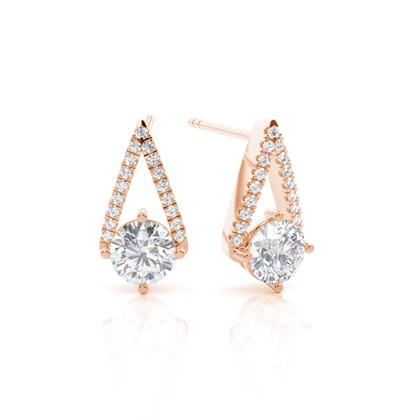 Rose Gold Moissanite Earrings