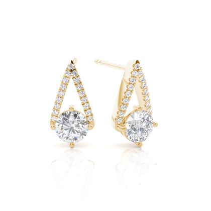 Yellow Gold Moissanite Earrings