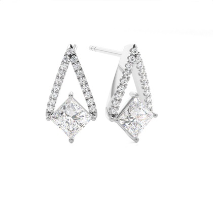Princess Cut Diamond Earrings 