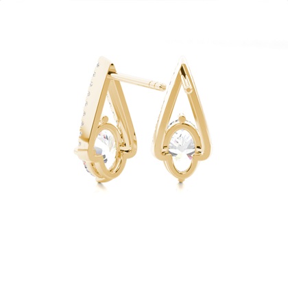 Prong-Einstellung Diamant-Ohrstecker