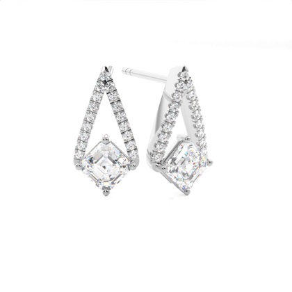 Asscher Cut Diamond Earring