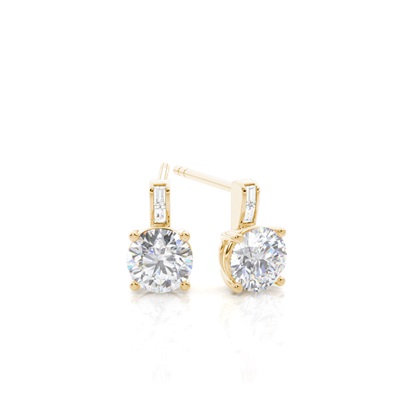 Yellow Gold Moissanite Earrings