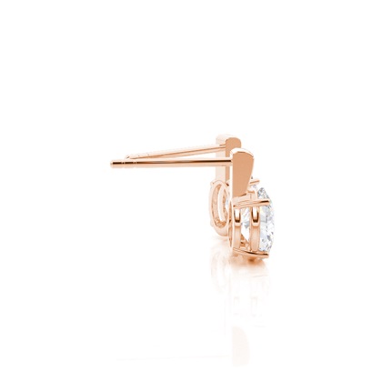 Oval Rose Gold Moissanite Diamond Earrings