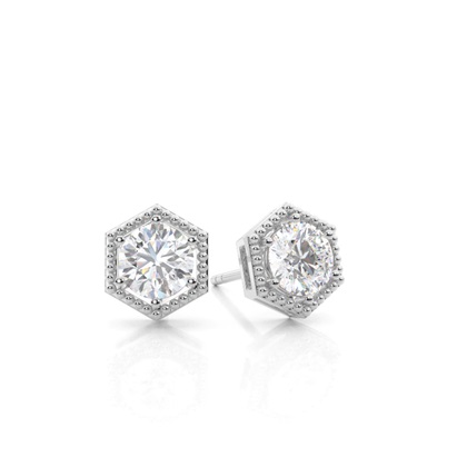 Prong Setting Moissanite Stud Earrings