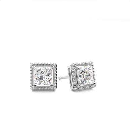 Princess Cut Diamond Earrings 