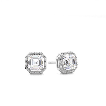 Asscher Cut Diamond Earring