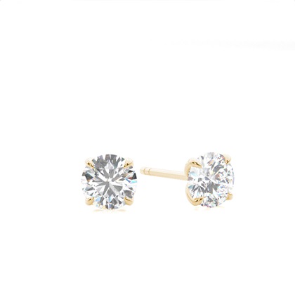 Yellow Gold Diamond Earrings