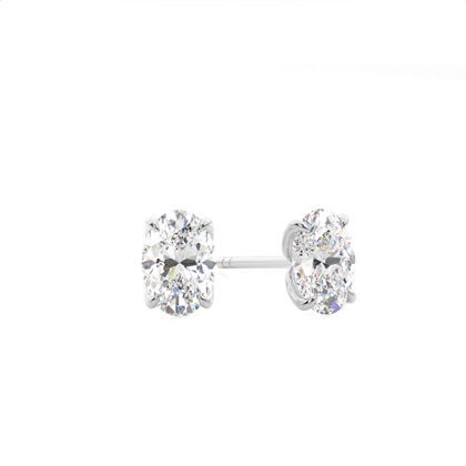 Oval Diamond Earrings