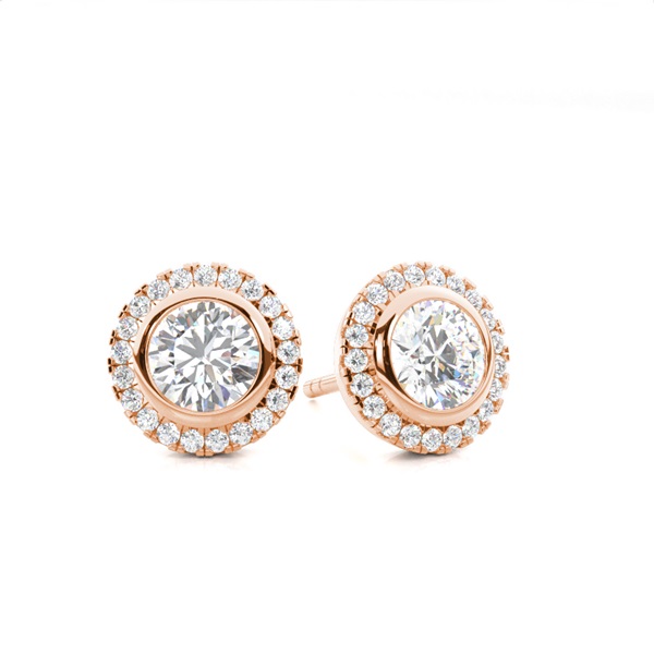 Bezel Setting Diamond Stud Earrings