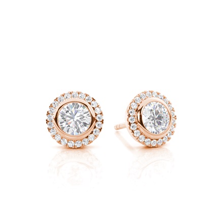 Bezel Setting Moissanite Stud Earrings