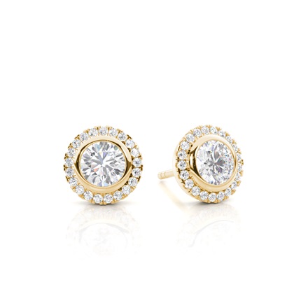 Bezel Setting Moissanite Stud Earrings