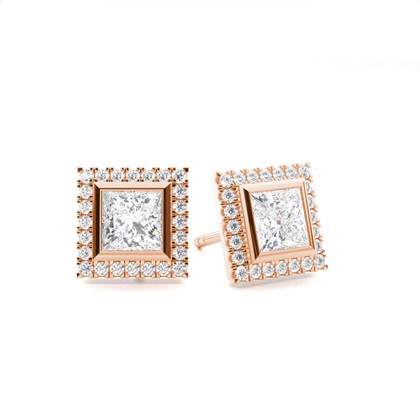 Bezel Setting Diamond Stud Earrings