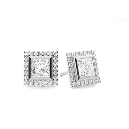Bezel Setting Diamond Stud Earrings