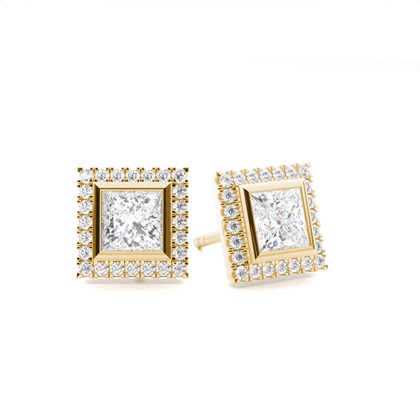 Bezel Setting Diamond Stud Earrings