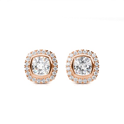 Bezel Setting Diamond Stud Earrings