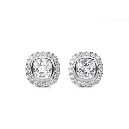 Bezel Setting Diamond Stud Earrings