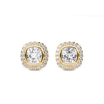 Bezel Setting Diamond Stud Earrings