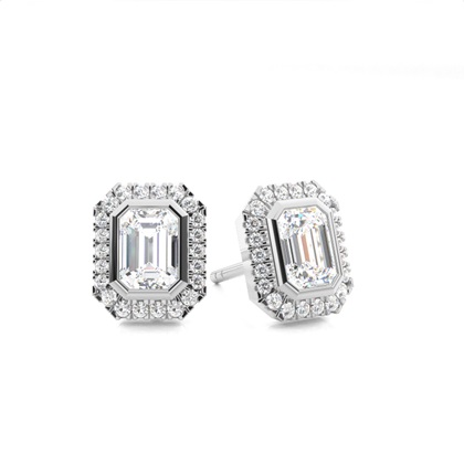 Bezel Setting Diamond Stud Earrings