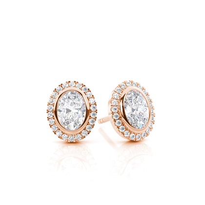 Bezel Setting Moissanite Stud Earrings