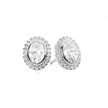 Bezel Setting Diamond Stud Earrings