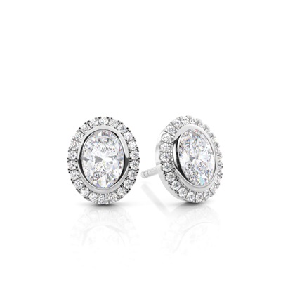 Bezel Setting Moissanite Stud Earrings