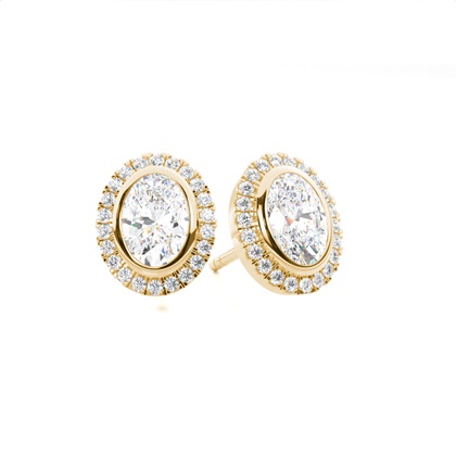 Bezel Setting Diamond Stud Earrings