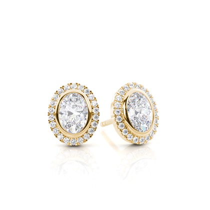 Bezel Setting Moissanite Stud Earrings