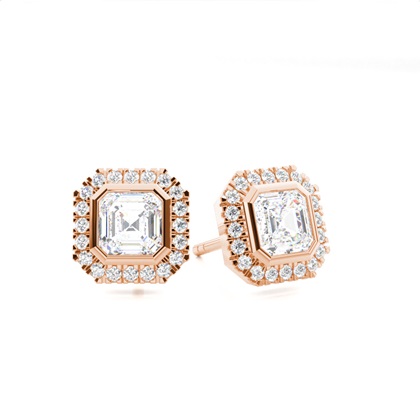 Bezel Setting Diamond Stud Earrings