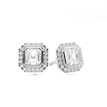 Asscher Cut Diamond Earring