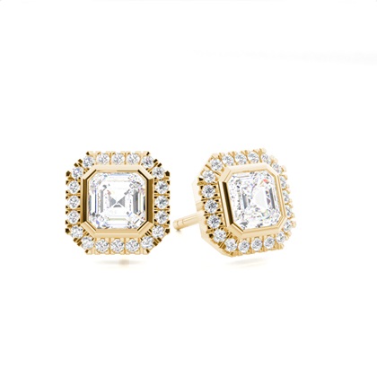 Bezel Setting Diamond Stud Earrings