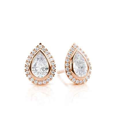 Bezel Setting Moissanite Stud Earrings