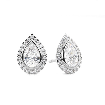 Bezel Setting Diamond Stud Earrings