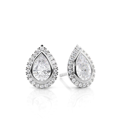 Bezel Setting Moissanite Stud Earrings
