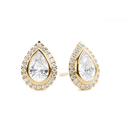 Bezel Setting Diamond Stud Earrings