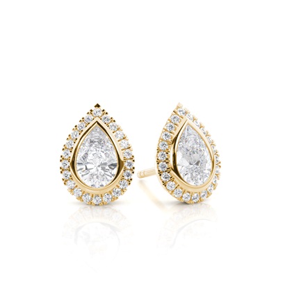 Bezel Setting Moissanite Stud Earrings