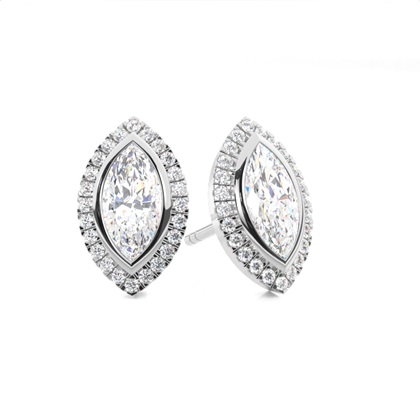 Bezel Setting Diamond Stud Earrings