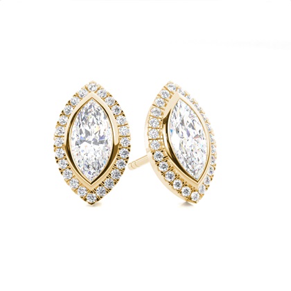 Bezel Setting Diamond Stud Earrings